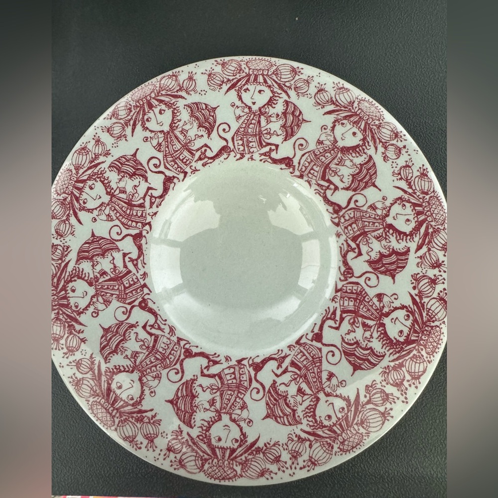Bjorn Wiinblad Red and White Decorative Plate